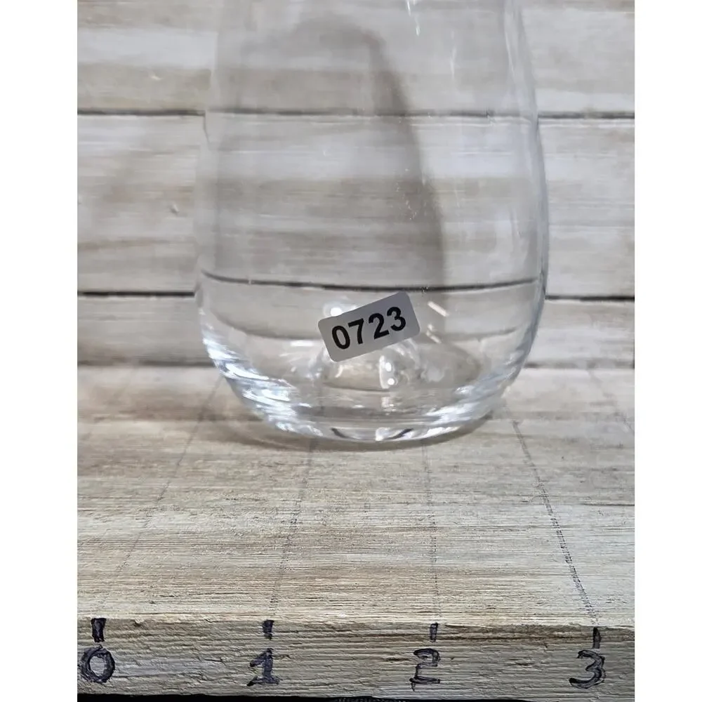 Lenox Tuscany Peak Stemless Wine Glass Lead Free Crystal Hand Blown Signed 4.5